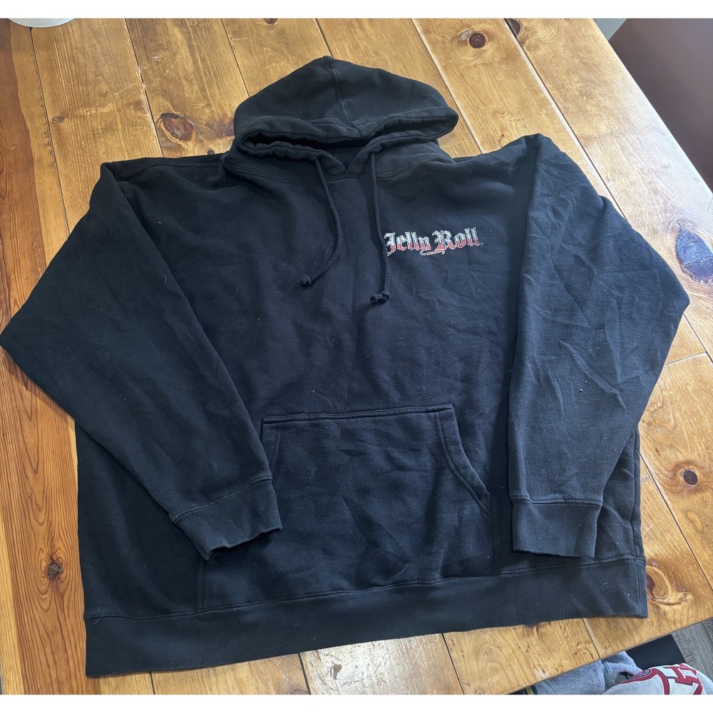 Jelly Roll Hoodie Men's 3XL Black Pullover Activewear Sweatshirt Concert Merch